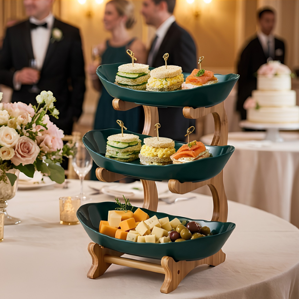 The Haven 3-Tier Bamboo Serving & Fruit Stand