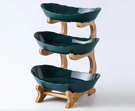 The Haven 3-Tier Bamboo Serving & Fruit Stand