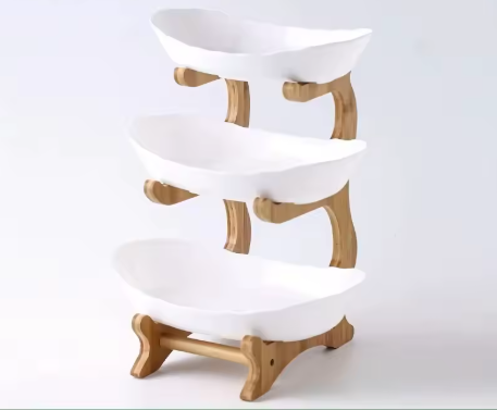 The Haven 3-Tier Bamboo Serving & Fruit Stand