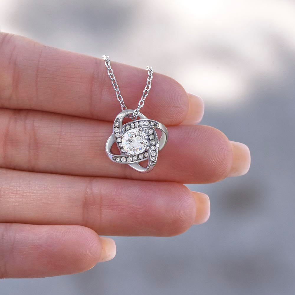 Gift For Mom From Daughter - "Without You I Wouldn't Be The Woman I Am Today" Golden Knot Knecklace